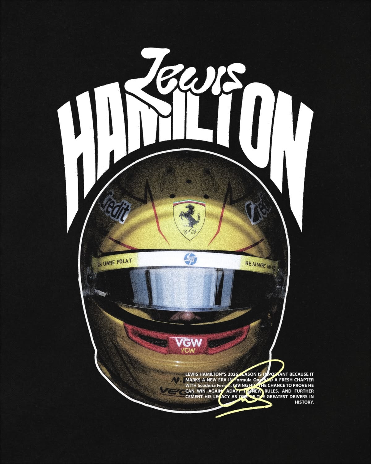 Lewis Hamilton motorsport apparel artwork